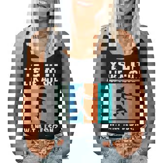 Yes I Hit Like A Girl Want A Lesson Softball Girl Women Tank Top - Monsterry