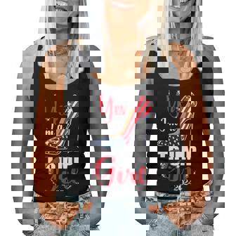 Yes I'm A Trump Girl Stilettos High Heel Us Flag Trump 2024 Women Tank Top | Mazezy