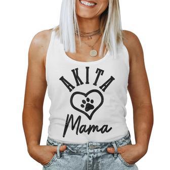 Akita Mama Heart Paw Cute Dog Lover Akita Inu Mom Women Tank Top - Monsterry