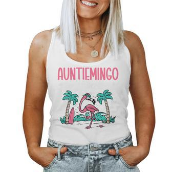 Auntiemingo Summer Vibes Auntie Flamingo Aunt Women Tank Top - Monsterry