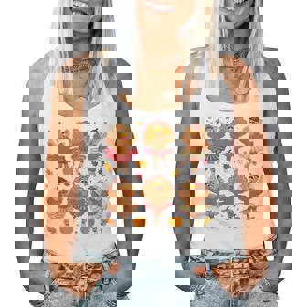 Autumn Ballerinas Dancing Cute Turkey Thanksgiving Girls Women Tank Top - Monsterry