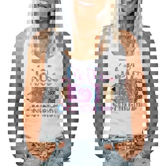 Back To School Hello Second 2Nd Grade Leopard Tie Dye Pencil Women Tank Top - Thegiftio UK