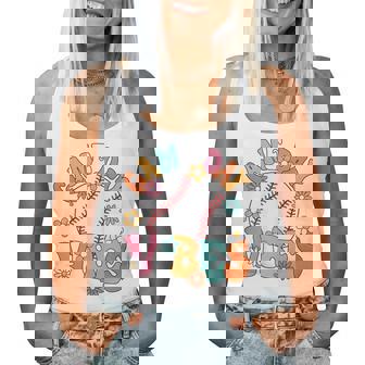 Baseball Game Day Baseball Player Groovy Girls Women Tank Top - Monsterry