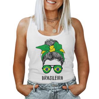 Brazilian Brasileira Girl Brazilian Heritage Brazil Flag Tank Top Frauen - Seseable