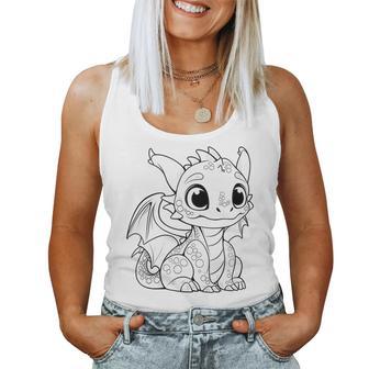 Children's Dragon Mandala To Paint & Colour Tank Top Frauen - Geschenkecke