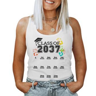 Class Of 2037 Grow With Me Handprint Kindergarten 12Th Grade Women Tank Top - Monsterry