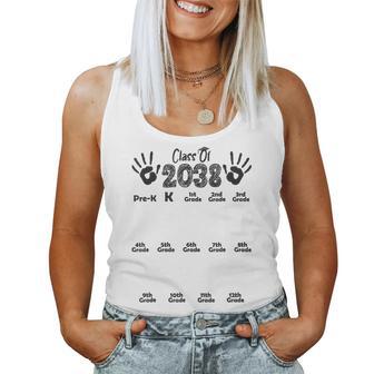 Class Of 2038 Grow With Me Handprint Pre-K 12Th Grade Women Tank Top - Thegiftio UK