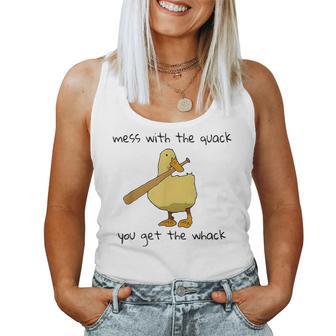 Duck And Baseball Bat Mess With The Quack You Get The Whack Women Tank Top - Thegiftio UK