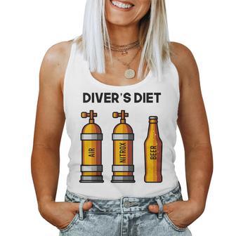 Diving For Diving Diet Beer Blue Tank Top Frauen - Geschenkecke