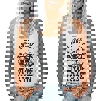 Fitness Gym Lover I Workout Because My Wife Is Hot Women Tank Top - Monsterry