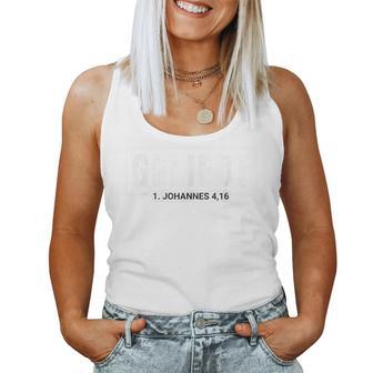 Geliebt 1 John 4 16 Bibleerse Christian Women's Gray Tank Top Frauen - Geschenkecke