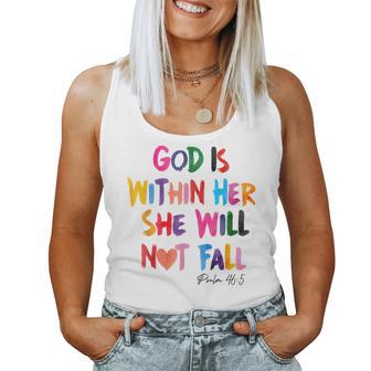 God Is Within Her She Will Not Fall Psalms 46 Women Tank Top - Thegiftio UK