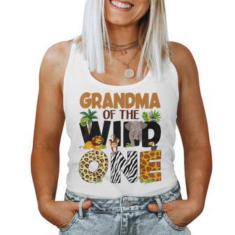 Grandma Of The Birthday Wild One Safari Boy Family Matching Women Tank Top - Thegiftio UK