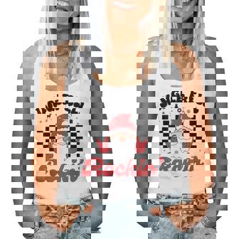 Groovy Retro Jingle Bell Rockin Santa Christmas Xmas Women Tank Top - Monsterry