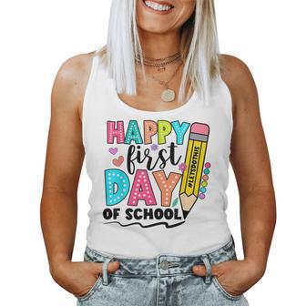Happy First Day Of School For Teachers Girls Boys Women Tank Top - Thegiftio UK
