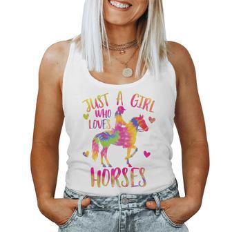 Horse- Just A Girl Who Loves Horses N Girl Women Tank Top - Thegiftio UK