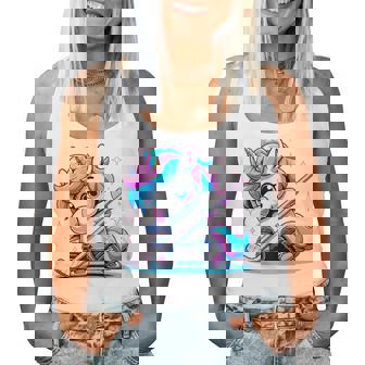 Ice Hockey Unicorn Kawaii Ice Hockey Sister Mom Women Tank Top | Seseable UK