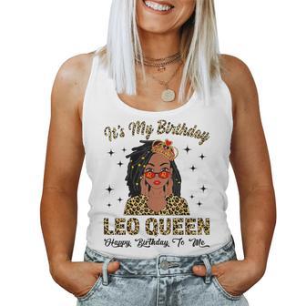 It's My Birthday Leo Queen Loc'd Hair Black Women Women Tank Top - Thegiftio UK