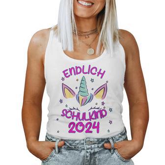 Kinder Endlich Schulkind Girls' Unicorn First Day At School 2024 Tank Top Frauen - Geschenkecke