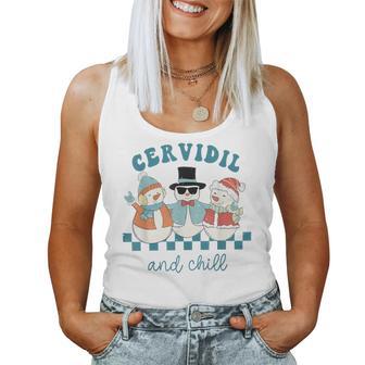 Labor And Delivery Nurse Christmas Cervidil And Chill Obgyn Women Tank Top - Thegiftio UK