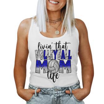 Living That Volleyball Mom Life Blue Leopard Women Tank Top | Seseable UK