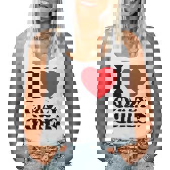 I Love Crazy Girls I Red Heart Crazy Girls Cita Divertida Camiseta sin mangas para mujer - Regaloses