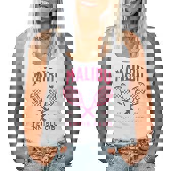 Malibu Tennis Club Cute Pink Girly Girl California Women Tank Top - Monsterry