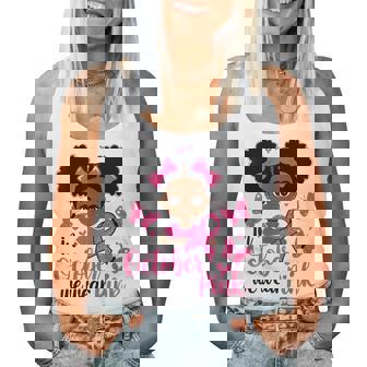 Messy Bun In October We Wear Pink Cute Black Girl Toddlers Women Tank Top - Monsterry