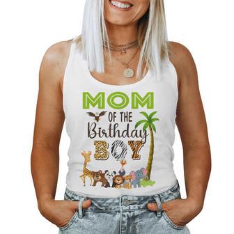 Mom Of The Birthday Boy Wild Zoo Theme Safari Party Women Tank Top - Thegiftio UK