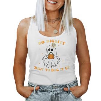 No Diggity Bout To Bag It Up Halloween Ghost For Girls Women Tank Top - Monsterry