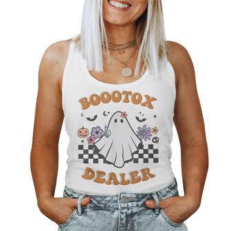 Nurse Injector Halloween Retro Botox Dealer Ghost Pumpkin Women Tank Top - Thegiftio UK