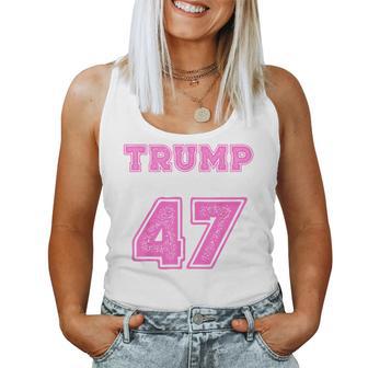 Pink Trump 47 Back Of Trump Jersey Women Tank Top - Thegiftio UK
