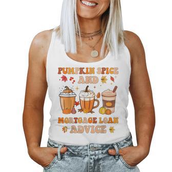 Pumpkin Spice Mortgage Loan Advice Coffee Latte Halloween Women Tank Top - Thegiftio UK