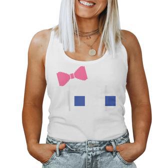 Retro Arcade Video Game Girl Pink Ghost Halloween Ribbon Women Tank Top - Thegiftio UK