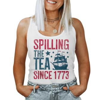 Spilling The Tea Since 1773 History Teacher 4Th July Women Tank Top - Monsterry DE