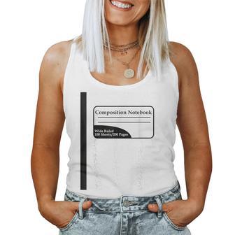 Teacher Composition Book Notebook Costume Matching Group Women Tank Top - Thegiftio UK