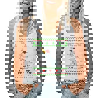 Unicorn Donkey Ugly Christmas Sweater Women Tank Top | Seseable UK