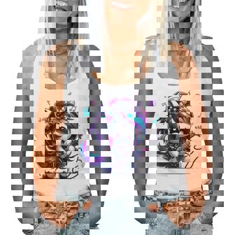 Unicorn Rock & Roll Guitar Rockin Music Guitarist Girl Women Women Tank Top - Monsterry