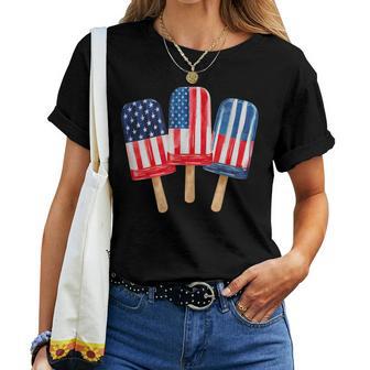 4Th Of July Popsicle Patriotic Fourth Of July Women T-shirt | Seseable UK