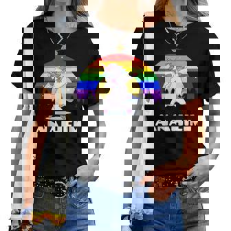 Anaheim California Lgbtq Gay Pride Rainbow Women T-shirt - Monsterry