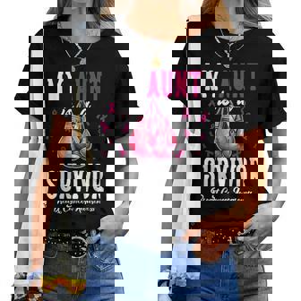 My Aunt Is A Survivor Of Support Breast Cancer Awareness Women T-shirt - Thegiftio UK