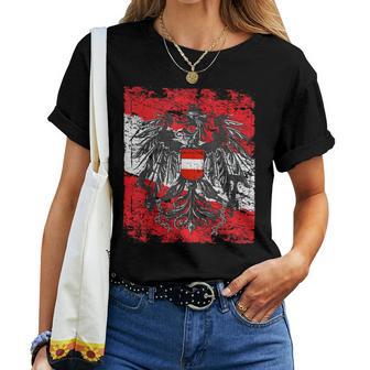 Austria Eagle Coat Of Arms Flag Austria & Women's T-shirt Frauen - Geschenkecke