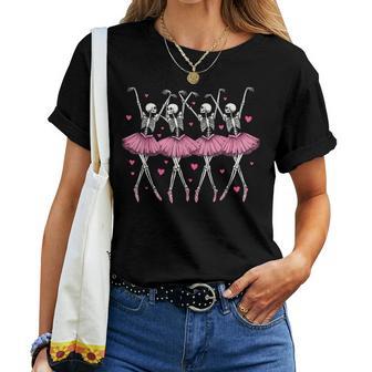 Ballerina Skeleton Dance Halloween Ballet Girls Women T-shirt - Thegiftio UK