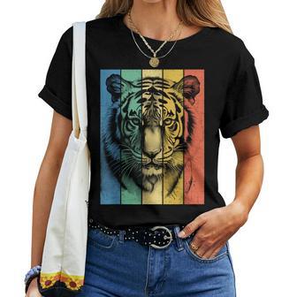 Bengal Tiger Portraitintage Style Dog Mum Dad T-shirt Frauen - Seseable