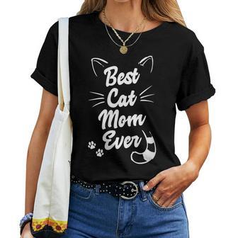 Best Cat Mom Ever Meilleure Maman Chat Idée De Cadeau Chats T-shirt femme - Cadeauxyz