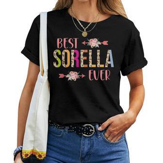 Best Sorella Ever Italian Sister Leopard Floral T-shirt Frauen - Geschenkecke