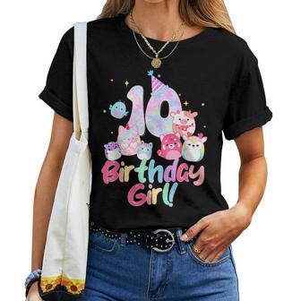 Birthday Girl 10Th Birthday Squish Squad Mallow Girls Women T-shirt - Thegiftio UK