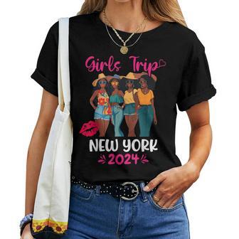 Black Girls Trip New York 2024 Vacation Matching Women T-shirt - Thegiftio UK