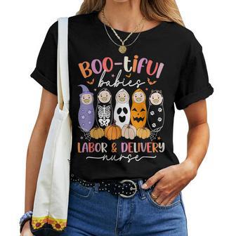 Bootiful Babies Labor And Delivery Nurse Halloween L&D Nurse Women T-shirt - Thegiftio UK