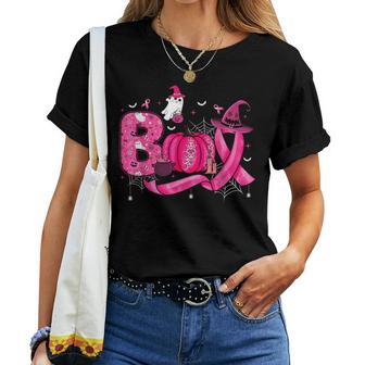Breast Cancer Awareness For Pink Ghost Halloween Women T-shirt - Thegiftio UK